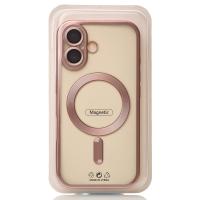Силиконовый чехол MagSafe SHINING MATTE для iPhone 16 Plus pink