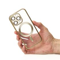 Силиконовый чехол MagSafe SHINING MATTE для iPhone 15 Pro gold