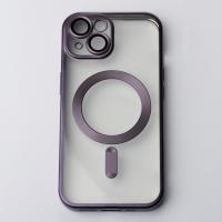 Силиконовый чехол MagSafe SHINING MATTE для iPhone 15 deep purple