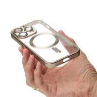 Силиконовый чехол MagSafe SHINING MATTE для iPhone 14 Pro Max natural titanium