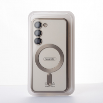Силиконовый чехол MagSafe SHINING MATTE для Samsung S23 natural titanium