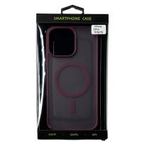 Силиконовый чехол MATTE с поддержкой MagSafe для iPhone 14 Pro burgundy