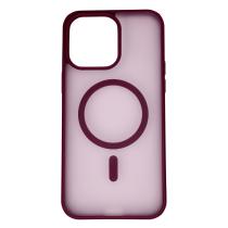 Силиконовый чехол MATTE с поддержкой MagSafe для iPhone 14 Pro burgundy