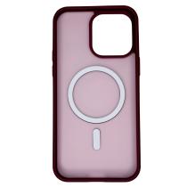 Силиконовый чехол MATTE с поддержкой MagSafe для iPhone 14 Pro burgundy