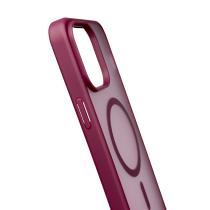 Силиконовый чехол MATTE с поддержкой MagSafe для iPhone 14 Pro burgundy