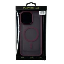 Силиконовый чехол MATTE с поддержкой MagSafe для iPhone 14 Pro Max burgundy