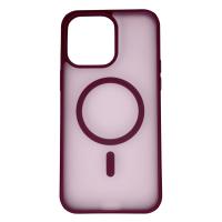 Силиконовый чехол MATTE с поддержкой MagSafe для iPhone 14 Pro Max burgundy