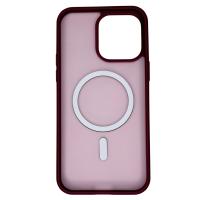 Силиконовый чехол MATTE с поддержкой MagSafe для iPhone 14 Pro Max burgundy