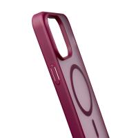 Силиконовый чехол MATTE с поддержкой MagSafe для iPhone 14 Pro Max burgundy