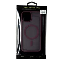 Силиконовый чехол MATTE с поддержкой MagSafe для iPhone 14 burgundy