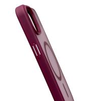 Силиконовый чехол MATTE с поддержкой MagSafe для iPhone 14 burgundy