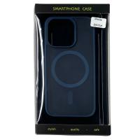 Силиконовый чехол MATTE с поддержкой MagSafe для iPhone 15 Pro dark blue