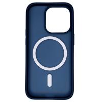 Силиконовый чехол MATTE с поддержкой MagSafe для iPhone 15 Pro dark blue