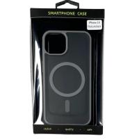 Силиконовый чехол MATTE с поддержкой MagSafe для iPhone 14 titanium black