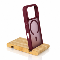 Силиконовый чехол MATTE с поддержкой MagSafe для iPhone 18 Pro burgundy