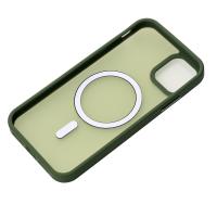 Силиконовый чехол MATTE с поддержкой MagSafe для iPhone 15 Plus sage green