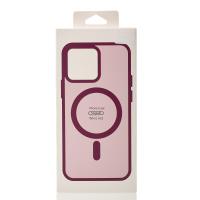 Силиконовый чехол MATTE с поддержкой MagSafe для iPhone 15 Pro Max burgundy