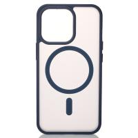 Силиконовый чехол MATTE с поддержкой MagSafe для iPhone 15 Pro dark blue