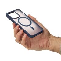 Силиконовый чехол MATTE с поддержкой MagSafe для iPhone 15 Pro Max dark blue