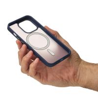Силиконовый чехол MATTE с поддержкой MagSafe для iPhone 15 Pro Max dark blue