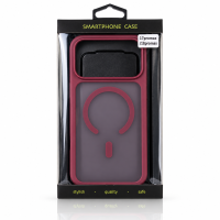 Силиконовый чехол MATTE с поддержкой MagSafe для iPhone 18 Pro Max burgundy