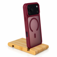 Силиконовый чехол MATTE с поддержкой MagSafe для iPhone 18 Pro Max burgundy