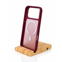 Силиконовый чехол MATTE с поддержкой MagSafe для iPhone 18 Pro Max burgundy