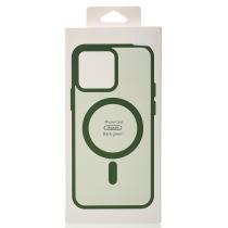 Силиконовый чехол MATTE с поддержкой MagSafe для iPhone 14 sage green