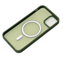 Силиконовый чехол MATTE с поддержкой MagSafe для iPhone 14 sage green