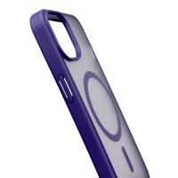 Силиконовый чехол MATTE с поддержкой MagSafe для iPhone 14 dark purple