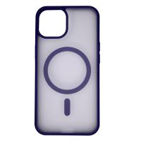 Силиконовый чехол MATTE с поддержкой MagSafe для iPhone 14 dark purple