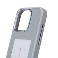 Силиконовый чехол NFC для iPhone 15 Pro серый