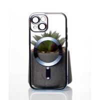 Силиконовый чехол SHINING с поддержкой MagSafe для iPhone 15 синий