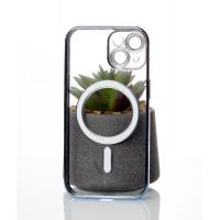 Силиконовый чехол SHINING с поддержкой MagSafe для iPhone 15 синий