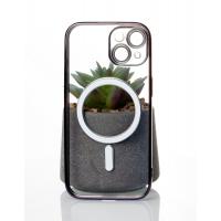 Силиконовый чехол SHINING с поддержкой MagSafe для iPhone 15 Plus темно-фиолетовый