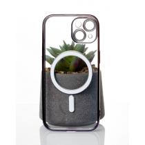 Силиконовый чехол SHINING с поддержкой MagSafe для iPhone 15 Plus темно-фиолетовый