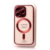 Силиконовый чехол SHINING с поддержкой MagSafe для iPhone 14 Pro красный