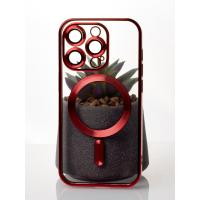 Силиконовый чехол SHINING с поддержкой MagSafe для iPhone 14 Pro Max красный