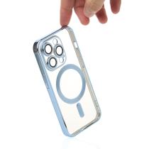 Силиконовый чехол SHINING с поддержкой MagSafe для iPhone 14 Pro синий