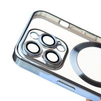 Силиконовый чехол SHINING с поддержкой MagSafe для iPhone 15 Pro Max синий