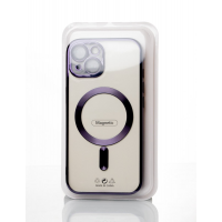 Силиконовый чехол SHINING с поддержкой MagSafe для iPhone 15 Plus темно-фиолетовый