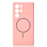 Силиконовый чехол Slim Ring Soft с поддержкой MagSafe для Samsung S24 Ultra pink