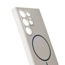 Силиконовый чехол Slim Ring Soft с поддержкой MagSafe для Samsung S24 Ultra white