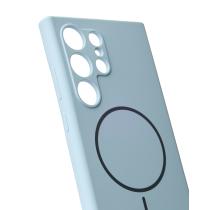 Силиконовый чехол Slim Ring Soft с поддержкой MagSafe для Samsung S24 Ultra blue fog