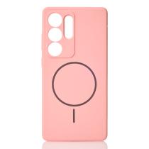 Силиконовый чехол Slim Ring Soft с поддержкой MagSafe для Samsung S25 Ultra pink