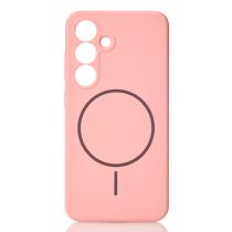Силиконовый чехол Slim Ring Soft с поддержкой MagSafe для Samsung S25 pink