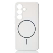 Силиконовый чехол Slim Ring Soft с поддержкой MagSafe для Samsung S25 white