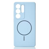 Силиконовый чехол Slim Ring Soft с поддержкой MagSafe для Samsung S25 Ultra blue fog