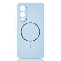 Силиконовый чехол Slim Ring Soft с поддержкой MagSafe для Samsung S25 Edge blue fog