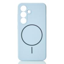 Силиконовый чехол Slim Ring Soft с поддержкой MagSafe для Samsung S25 blue fog